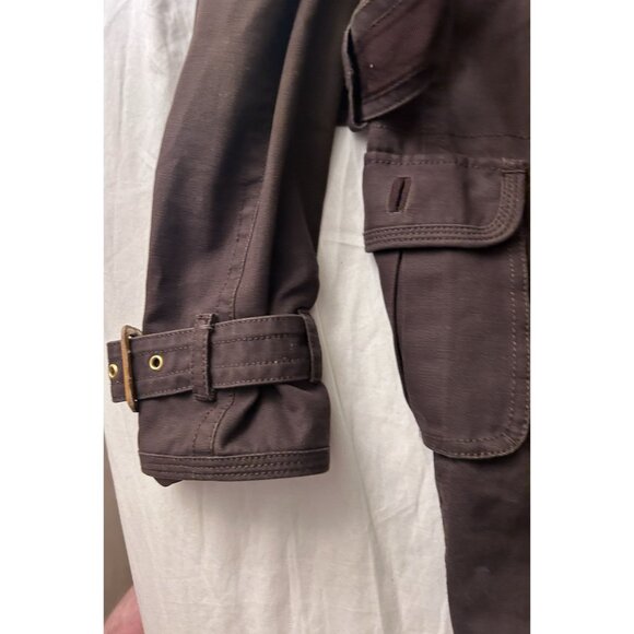 Juicy Couture George Raincoat Woman's Small Double Breasted Belted Brown - Picture 5 of 9